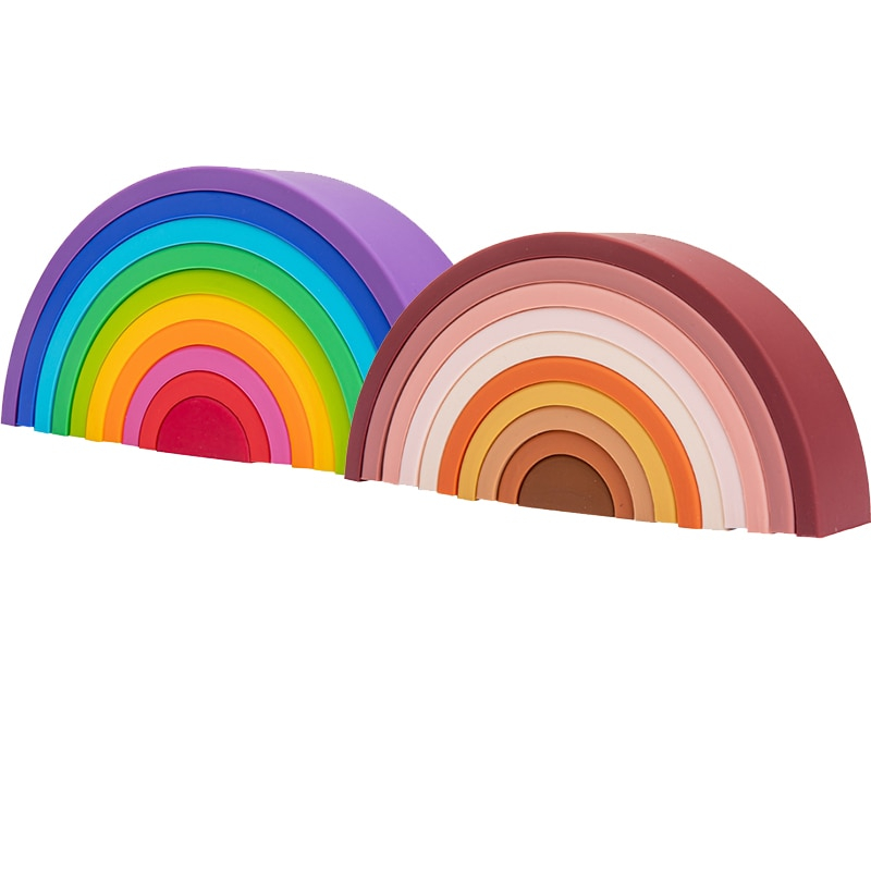 Silicone Rainbow Stacker Montessori Learning